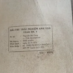 Bài thi trắc nghiệm Anh văn 12AB, Sinh ngữ 1 735440