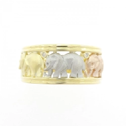 Nhẫn kim cương voi K18YG/PT900/K18PG 0.01CT 668258