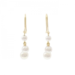 K18YG Bông tai ngọc trai Akoya - Hàng hiệu Authentic