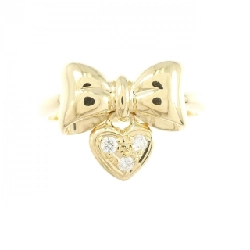 Nhẫn kim cương hình ruy băng × trái tim K18YG - Hàng hiệu Authentic 852674