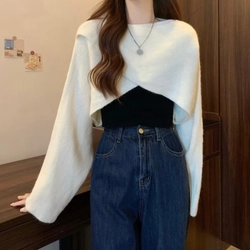 Áo len crop top lệch vai sang chảnh 496422