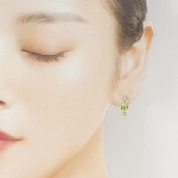 K18YG Peridot Bông tai - Hàng hiệu Chính hãng 872927