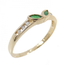 Nhẫn Emerald K18YG 0.18CT