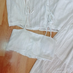 Sét Bộ 3 Món Đi Biển Ren Có Lót Áo Nơ Sét Bộ Đi Biển Siêu Sang Chảnh Bigsize   494280