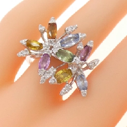 Nhẫn Sapphire K14WG Hoa 2.77CT 668702