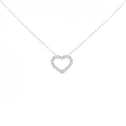 K18WG Dây chuyền kim cương hình trái tim 0.10CT - Hàng hiệu chính hãng