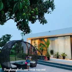 Bàn ghế mây nhựa ngồi ngoài trời 762432