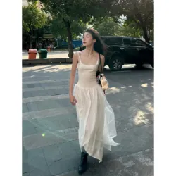 Đầm maxi 2 dây dáng dài tùng xếp layer, thun phối tùng lưới bay bổng - Vanessa Dr 753077