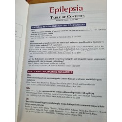 EPILEPSIA : THE JOURAL OF THE INTERNATIONAL LEAGUE AGAINST EPILEPSY (JUNE 2009 | VOLUMNE 50 | NUMBER 6) 120175