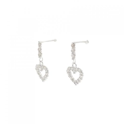 K18WG Bông tai kim cương hình trái tim 0.22CT - Hàng hiệu chính hãng 870418