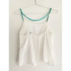 MỚI 100%***NEW**VẢI THÔ***ÁO ĐI BIỂN ZARA *2 DÂY CÁCH ĐIỆU ĐẶC BIỆT* CHẤT VẢI ĐŨI MÁT 591516