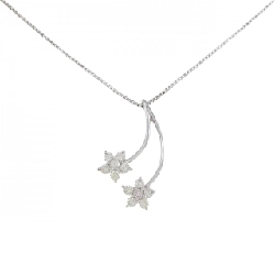 K18WG Hoa Hồng Kim Cương Dây Chuyền 0.03CT - Hàng hiệu Chính hãng