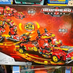 Đồ chơi lắp ráp 2in1 mô hình ô tô và siêu anh hùng Iron man Hero LW 2114 192272