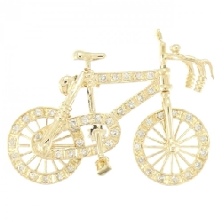 K18YG Xe đạp Kim cương Brooch 0.50CT - Hàng hiệu Chính hãng 872476