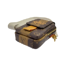 Túi đeo chéo Louis Vuitton Monogram Stripe (LV Squared) Double Phone Pouch M81005 - Hàng hiệu Chính hãng 802465