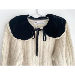 MỚI 98% *** ÁO LEN ZARA CỔ TRÒN TAY BỒNG* ~GIÁ HÃNG 500K *SIZE S* TẶNG QUÀ 0Đ FREESHIP