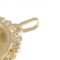 K18YG(枠) Dây chuyền đồng xu kim cương 0.04CT - Hàng hiệu Authentic 864416