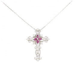 K18WG Đan Chéo × Hoa Hồng Ngọc Ruby - Hàng hiệu Chính hãng