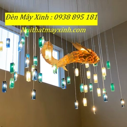Xưởng làm đèn mây hình cá độc đáo, đèn cá bằng mây tre đan 551292