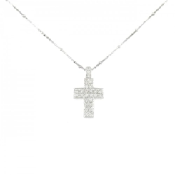 K18WG/750WG Dây chuyền kim cương chéo 0.14CT - Hàng hiệu Chính hãng