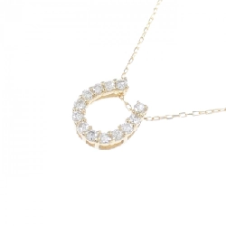 K18YG Móng ngựa Dây chuyền kim cương 0.15CT - Hàng hiệu Chính hãng 858797