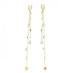 K18YG 2WAY Đá màu Bông tai - Hàng hiệu Chính hãng