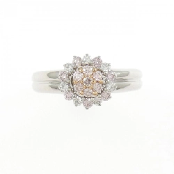 Nhẫn kim cương hoa PT900/K18PG 0.20CT 666979