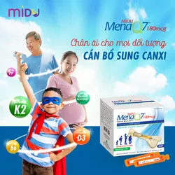 Midu MenaQ7 180mcg bổ sung canxi, Vitamin D3, Vitamin K2 dạng MenaQ7 và Arginine 723208
