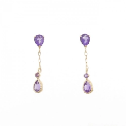K18YG Amethyst Bông tai - Hàng hiệu Chính hãng