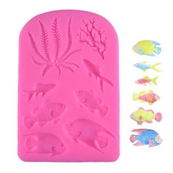 Khuôn silicon làm bánh, rau câu cá biển, san hô, rong biển - Mã số 1098 338222