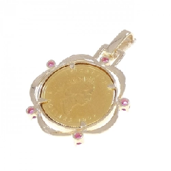 Mặt dây chuyền đồng xu ruby 14KYG (khung) - Hàng hiệu Authentic 867483