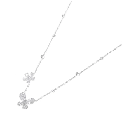 Dây chuyền kim cương K18WG Bướm × Hoa 0.88CT - Hàng hiệu Chính hãng 859062