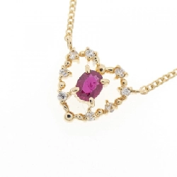 Dây chuyền ruby hình trái tim K18YG 0.24CT - Hàng hiệu chính hãng 858744
