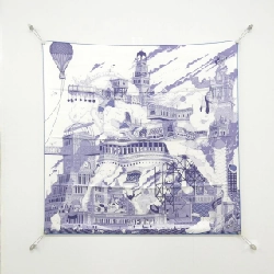 Khăn choàng HERMES HIPPOPOLIS CARRE 002934S - Hàng hiệu Chính hãng