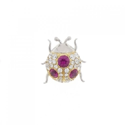 Bông brooch ruby bọ rùa 0.41CT