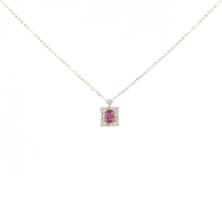 Dây chuyền ruby K18YG 0.09CT - Hàng hiệu chính hãng