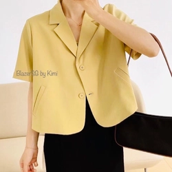 Blazer ngắn tay màu vàng