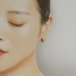 K18YG Amethyst Bông tai - Hàng hiệu Chính hãng 865637