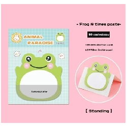 Giấy note hình thú dễ thương HAKI, giấy ghi chú 20 tờ nhiều mẫu đáng yêu Ếch - Mẫu 05 Blogmeo 27525