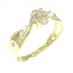 Nhẫn kim cương hoa K18YG 0.20CT