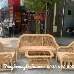 Bàn ghế mây tự nhiên cây đóng 735223