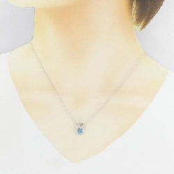 K10WG Heart × Ribbon Blue Topaz Necklace - Hàng hiệu Authentic 863735