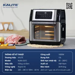 🔥 Nồi chiên không dầu KALITE Q10 10L – Trục xiên quay, nhiều phụ kiện, chiên đều mọi mặt 792171