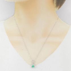 Dây chuyền ngọc lục bảo PT900/K18WG 0.71CT - Hàng hiệu Authentic 860005