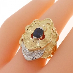 Nhẫn Sapphire K18YG/PT900 0.60CT 670033