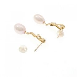 K18YG Heart Freshwater Pearl Earrings - Hàng hiệu Authentic 869367