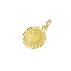 K18YG(枠) Mặt dây chuyền đồng xu - Hàng hiệu Authentic 863339