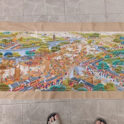 Tranh thêu chữ thập thành phẩm Cô Tô Phồn Hoa Đồ 225x70cm 495669