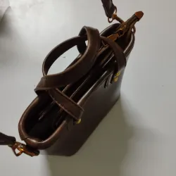 Túi xách nữ da PU size trung màu nâu phong cách cổ điển 722457