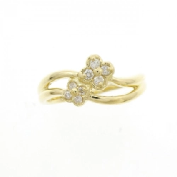 Nhẫn kim cương K18YG hoa 0.10CT 671807